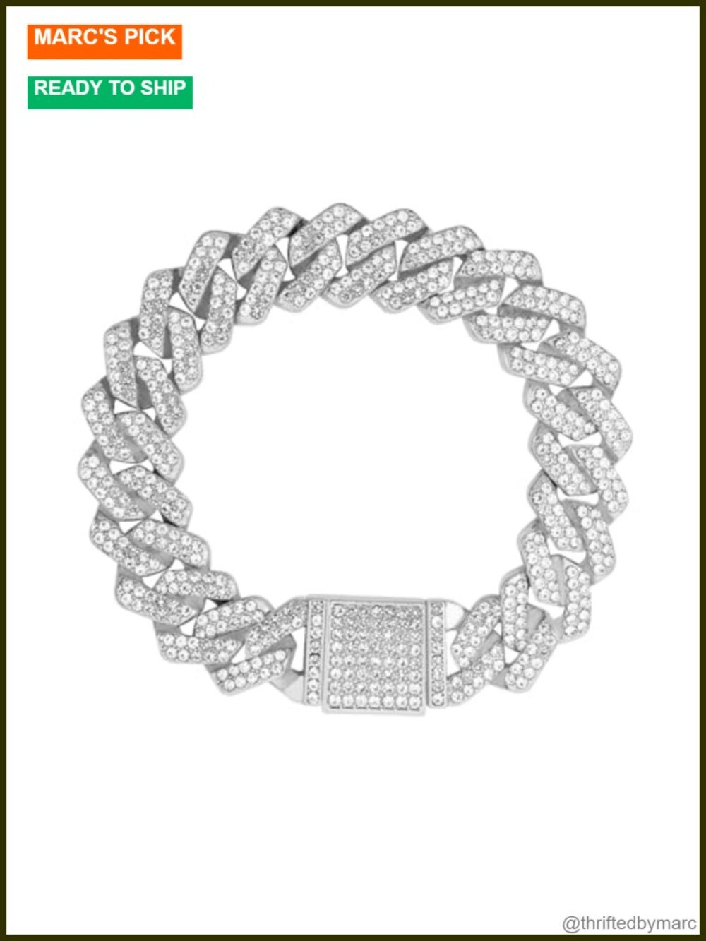 Iced Out Cuban Link Chain Necklace 14mm Hip Hop Bling Jewelry Gift